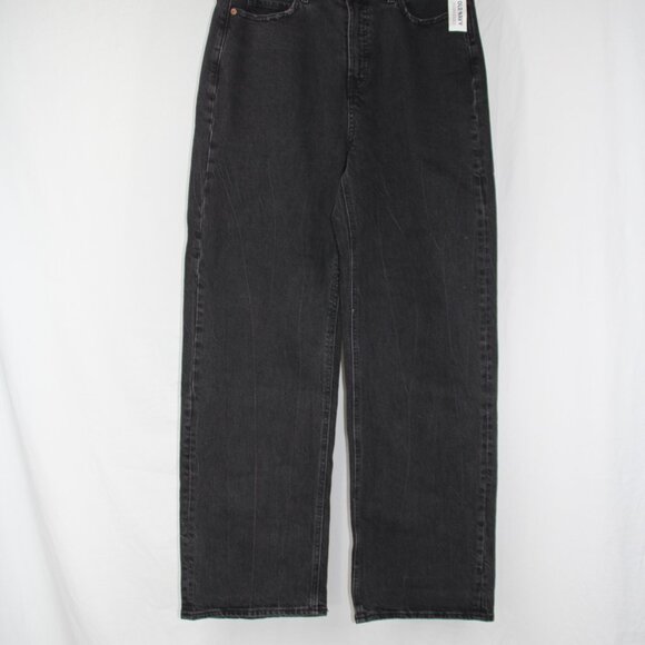 Old Navy Extra High-Rise Sky-Hi Wide-Leg Jeans Women's 10 Faded Black Wash NEW - Picture 5 of 10